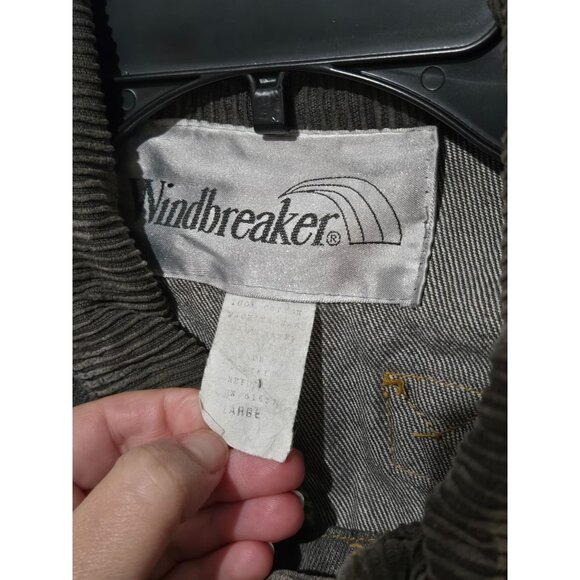 Vintage Original Windbreaker Gray Denim Jean Jacket Size Large Vtg Retro Winter - Picture 4 of 8